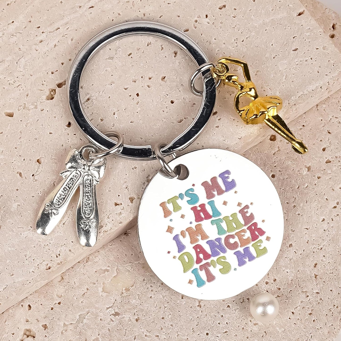 Funny Dance Themed Gifts Keychain - Inspirational It's Me Hi I'm The Dancer Keychains Gift Ballet Shoes Dancer Pendant for Women Girls Teens Sisters Friend Dancer Lovers Teacher Birthday Christmas