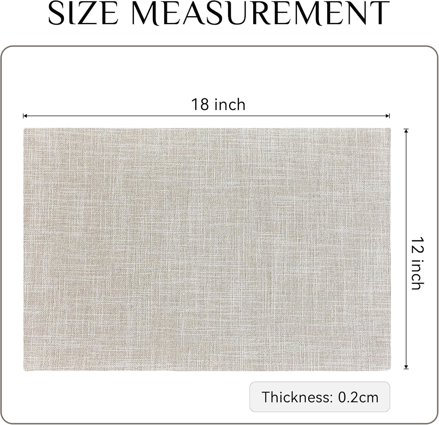 Softalker Faux Linen Placemats Set of 8-12 x 18 Inch, Heat Resistant Double Layered Durable Burlap Farmhouse Place Mats, Non-Slip Washable Rustic Table Mats for Dining, Kitchen, Party(Cream