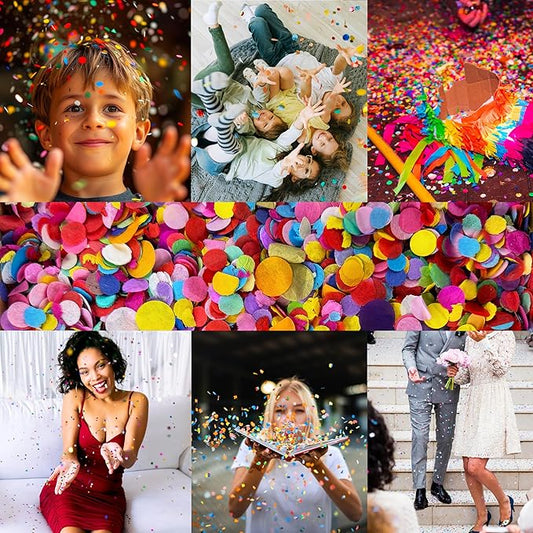 Multicolor Confetti - Mexican Colorful Party Confetti - 1.5 LBs/680 grams - Round Tissue Confetti