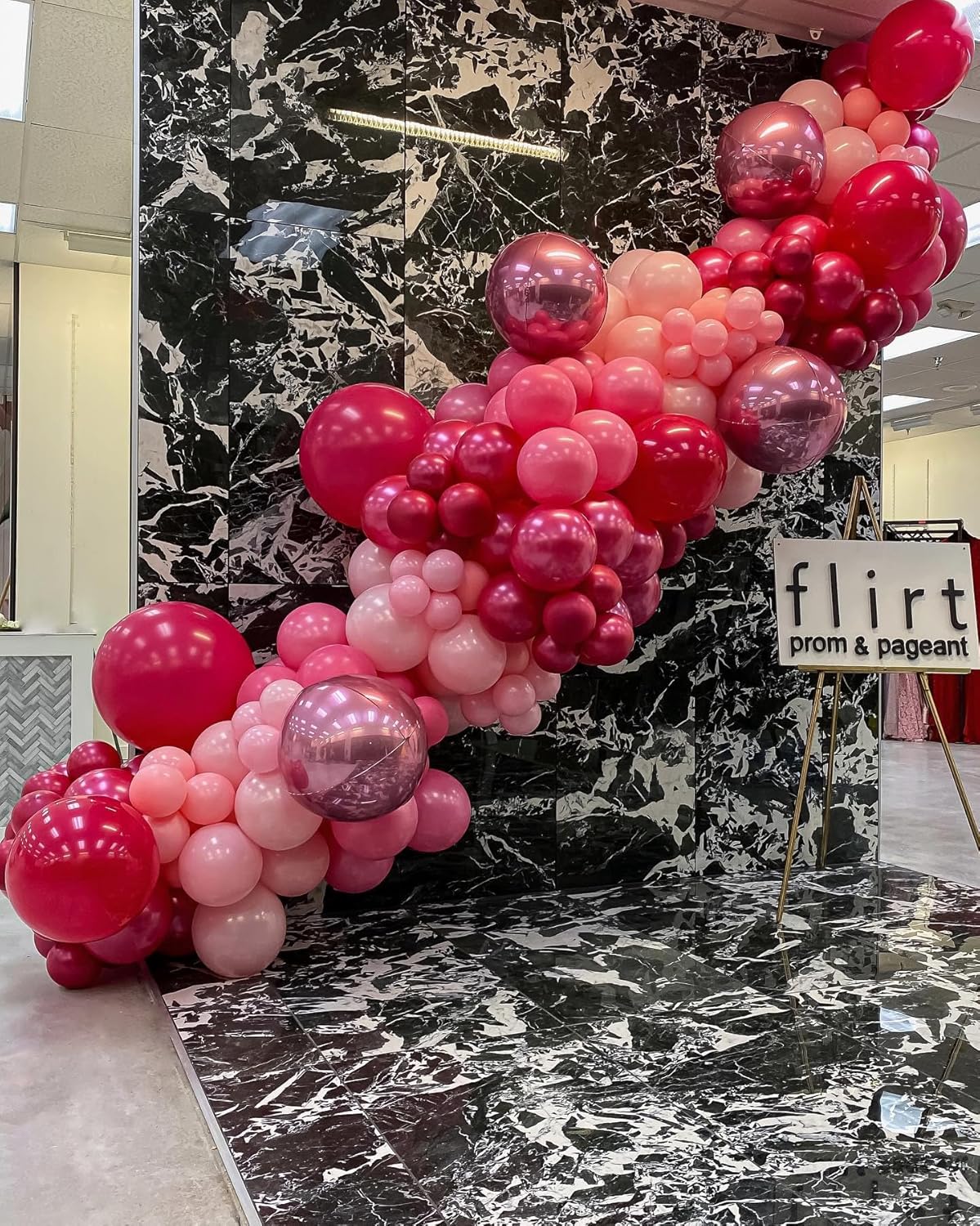 Pink Balloons Arch Kit, 160Pcs Hot Pink Balloon Garland Kit Metallic Rose Gold Confetti Balloons for Birthday, Wedding, Princess Theme, Engagements, Baby Shower, Anniversary Party Decoration