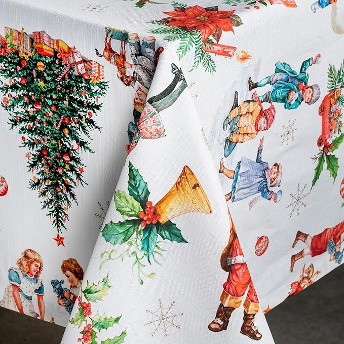 Maison d' Hermine Table Cloth Square Table 100% Cotton 60 x 60 Inches Fall Tablecloth Reusable Everyday Use for Thanksgiving Christmas Decorations Dining Farmhouse Party (Chromo)
