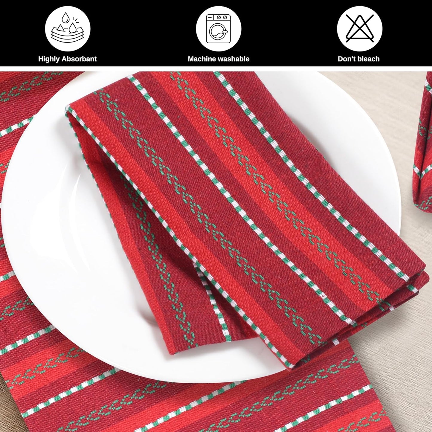 Homidate Cloth Dinner Napkins – Machine Washable Reusable Fabric Napkins for Weddings, Parties & Table Decorations