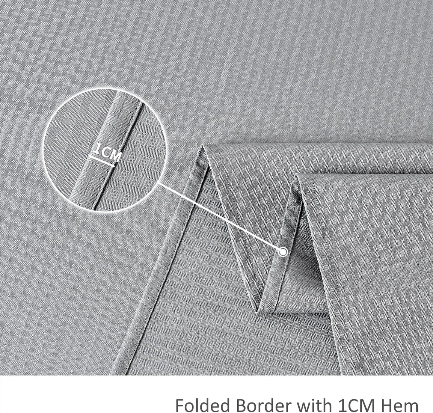 maxmill Rectangle Tablecloth Weaved Pattern Waterproof Spillproof Wrinkle Free Table Cloth, Kitchen Dining Tabletop Decoration, Fabric Table Cover for Holiday Parties, 52 x 108 Inch, Light Grey