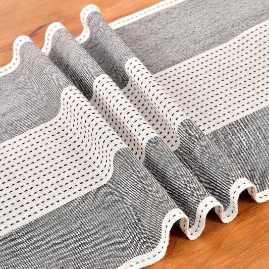 Wracra Linen Table Runner, Farmhouse Macrame Table Runners 90 Inches Long for Dining Table Decor, Wedding, Party and Dresser Decor (Black,90")
