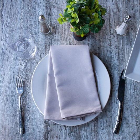Arkwright Restaurant Cloth Napkins - (Pack of 25) Spun Polyester Dinner Napkin with Hemmed Edges - Ideal for Dinner, Wedding, Party, Banquet, Kitchen, 20 x 20 in, Grey