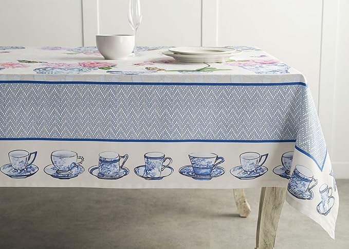 Maison d' Hermine Table Cloth Rectangle Table 100% Cotton 54 x 72 Inches Tablecloth Reusable Decorative for Dining Room Farmhouse Home Valentines Day Decorations Spring Summer - Canton