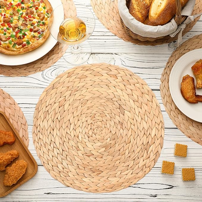 Sinmoe 100 Pack Disposable Paper Placemats Bulk 13 Inch Paper Placemats Disposable Charger Plates Table Place Mats for Dinner Wedding Birthday Summer Spring Party Dinner Tableware