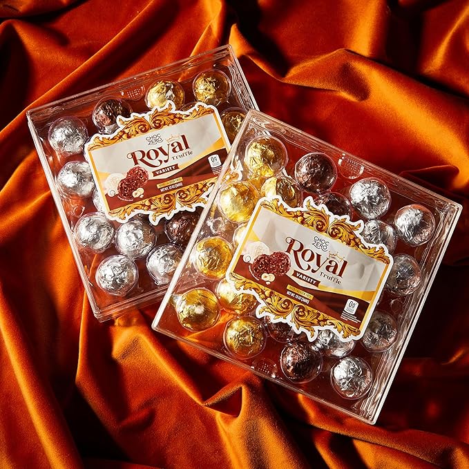 ChocZero Chocolate Hazelnut Truffles Variety Pack, Zero Added Sugar, Gluten Free, Keto Holiday Gift, High Fiber, 24 Individually Wrapped Pieces, 13 Ounce (Pack of 1)