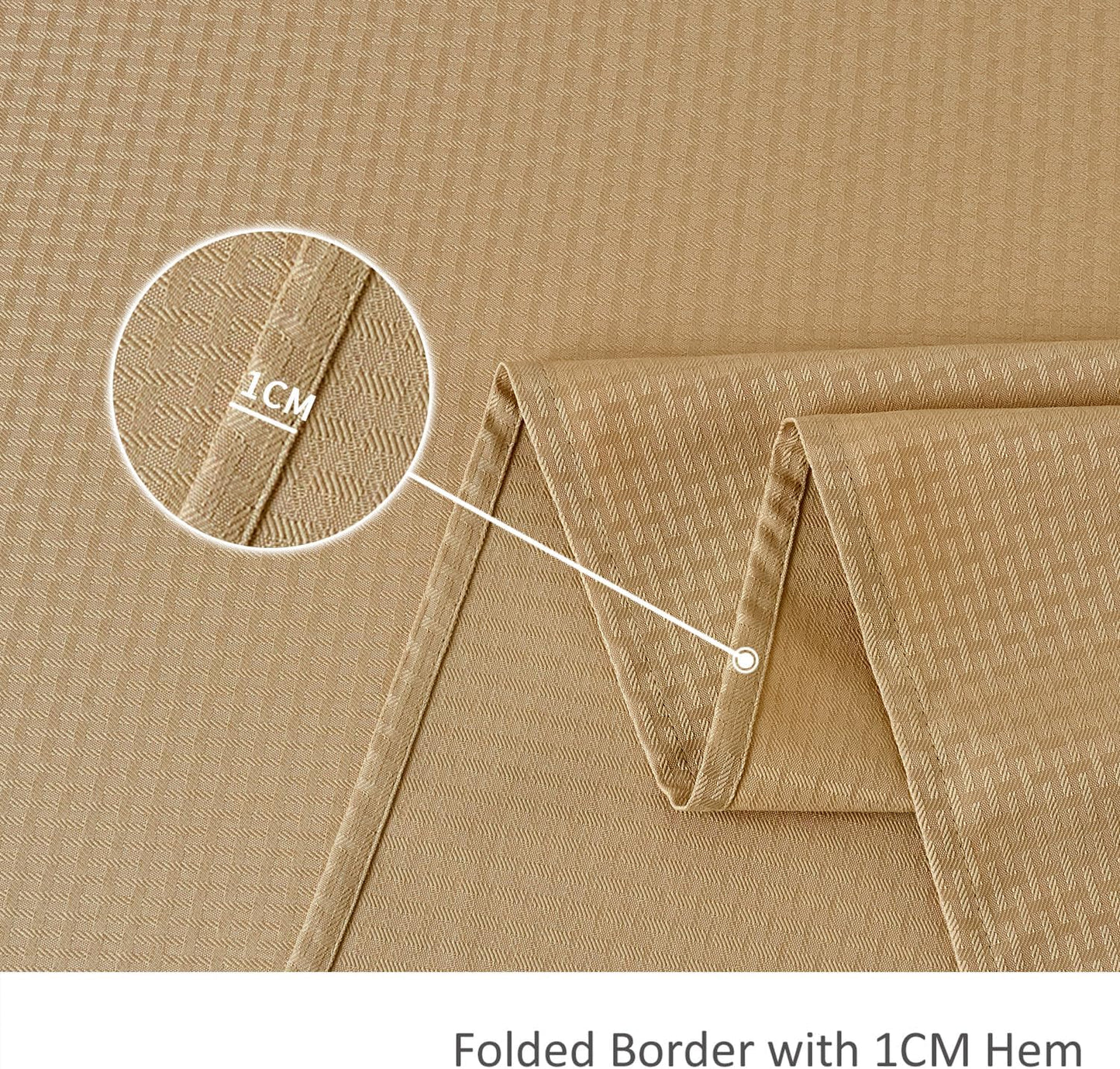 maxmill Weaved Texture Rectangle Tablecloth Water Resistant Wrinkle Free Spill-Proof, Soft Table Cloth for Dining Room Decoration, Banquet Parties Event Holiday Dinner, 60 x 84 Inch Beige