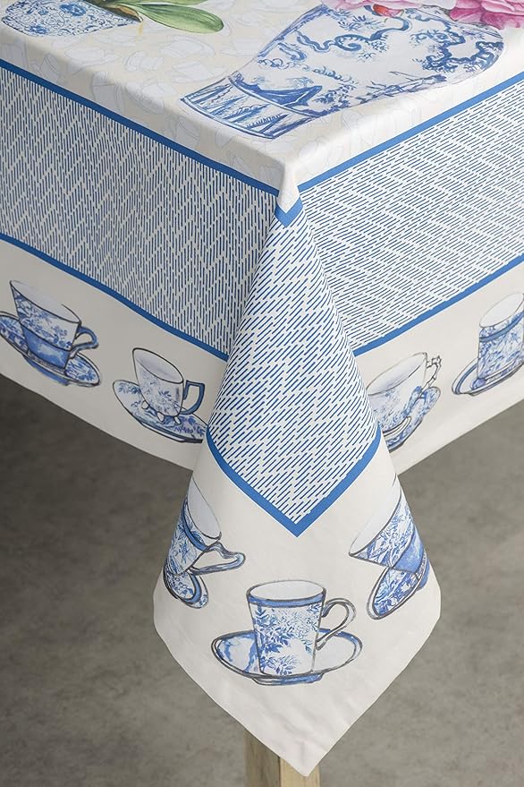 Maison d' Hermine Table Cloth Rectangle Table 100% Cotton 60 x 120 Inches Tablecloth Reusable Decorative for Dining Room Farmhouse Home Valentines Day Decorations Spring Summer - Canton
