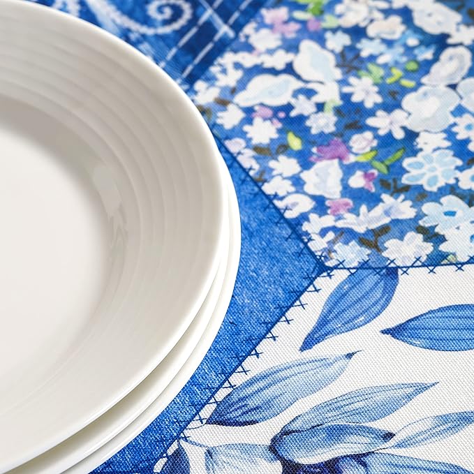 Maison d' Hermine Table Cloth Rectangle Table 100% Cotton 70 x 120 Inches Tablecloth Reusable Decorative for Dining Room Farmhouse Home Valentines Day Decorations Spring Summer - Summer Blues