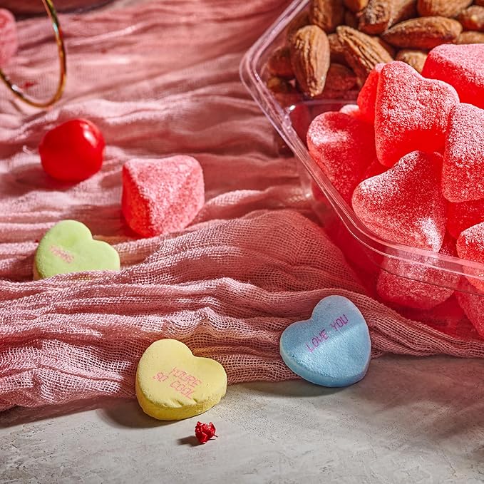 NUT CRAVINGS - Halloween Treats For Adults Mixed Nuts & Heart Candy Gift Basket in Red Gold Box (7 Assortments, 1 LB) Holiday Xmas Christmas Food Arrangement, Healthy Snack Care Package