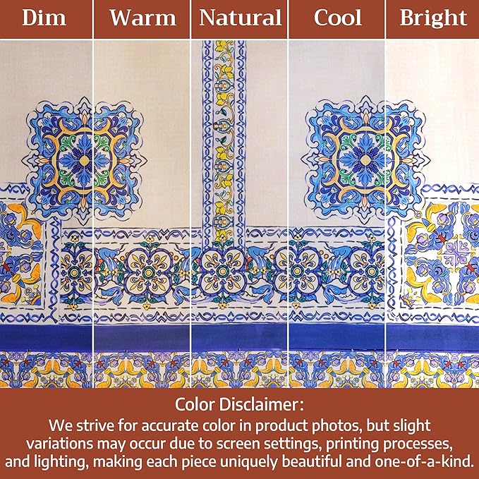 Maison d'Hermine Premium Table Cloth Round Table 100% Cotton 70 Inches Tablecloth Reusable Decorative Everyday Use for Dining Room, Farmhouse, Home, Party, Festive & Wedding - Sciacca