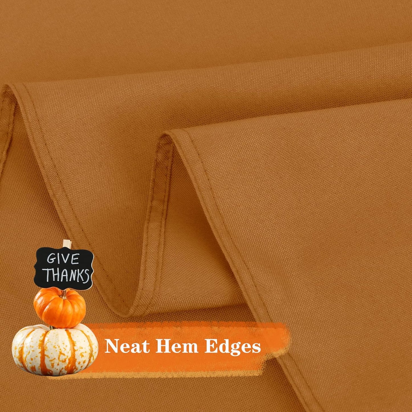 sancua 6 Pack Round Tablecloth 90 Inch Light Brown, Stain and Wrinkle Resistant Fall Table Cloth - Washable Polyester Decorative Fabric Table Cover for Dining, Thanksgiving Parties and Camping, Bronze