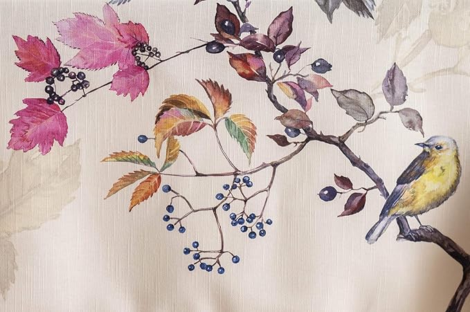 Maison d' Hermine Table Cloth Rectangle Table 100% Cotton 60 x 90 Inches Fall Tablecloth Reusable Everyday Use for Thanksgiving Christmas Decorations Dining Farmhouse Party (Equinoxe - Beige)