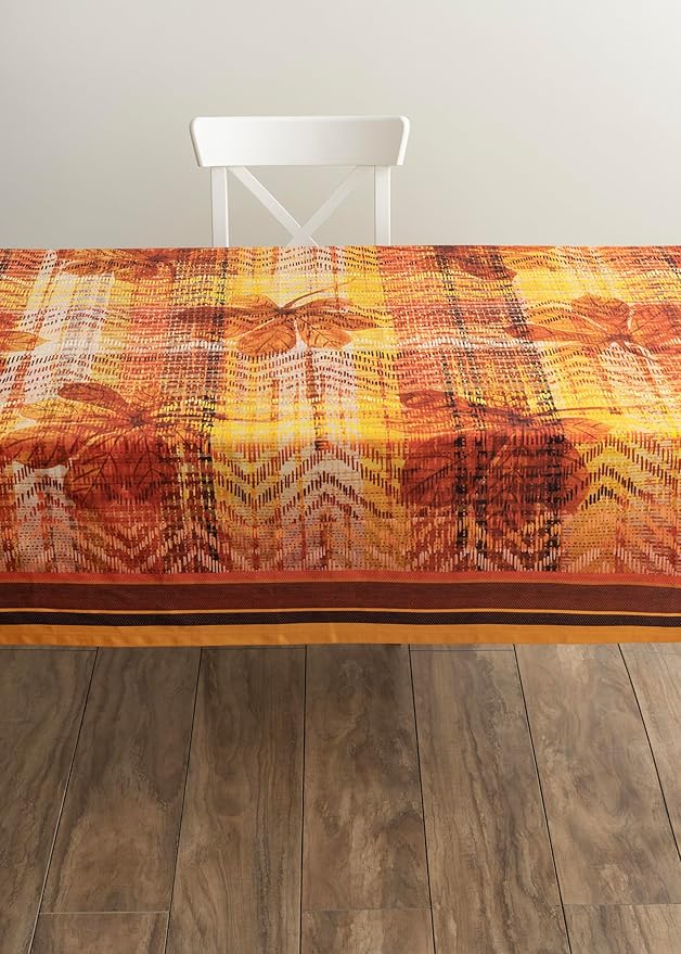 Maison d' Hermine Table Cloth Square Table 100% Cotton 54 x 54 Inches Fall Tablecloth Reusable Everyday Use for Thanksgiving Christmas Decorations Dining Farmhouse Party (Thanksgiving Tartan)