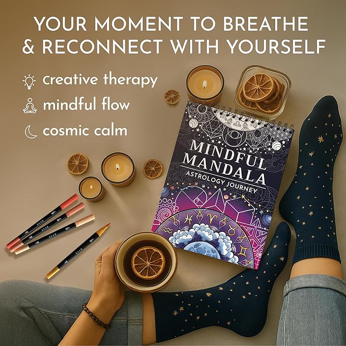 RYVE Mandala Coloring Book for Adults – 50 Unique Designs, Spiral Bound, Stress Relief & Relaxation Mindfulness Art Therapy | No-Bleed Paper | Easy-to-Tear Pages for Framing