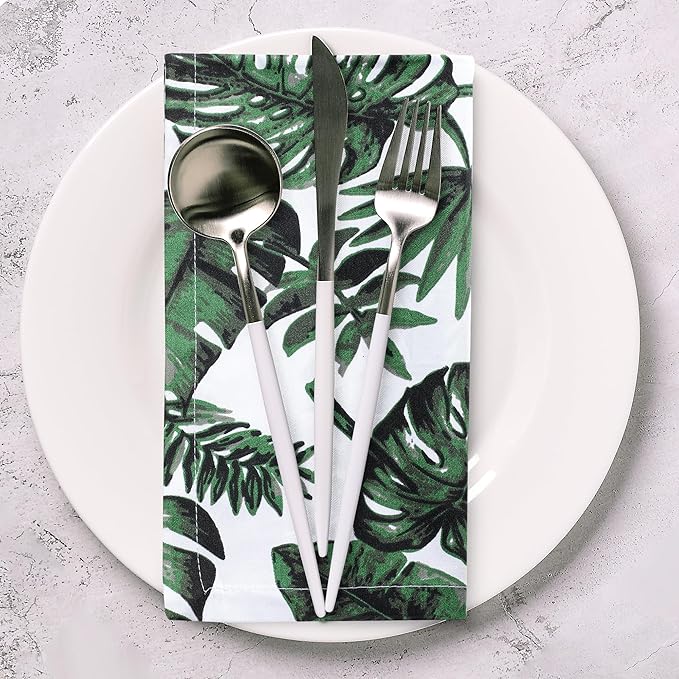 Urban Villa Cloth Napkins Set of 12 20x20 Inches 100% Cotton Napkins Cloth Washable Soft Durable Reusable Absorbent Table Dinner Napkins Cloth for Hotel Lunch Restaurant Weddings Parties - Tropical