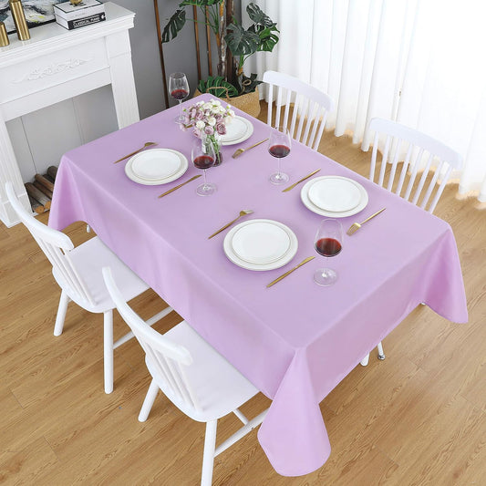 FOLINS&HOME Lavender Rectangle Tablecloth 60 x 102 Wrinkle Free Waterproof Polyester Table Cloths, Spillproof Heavy Duty Washable Table Cover for Party, Banquet, Indoor and Outdoor-Oblong/Rectangular