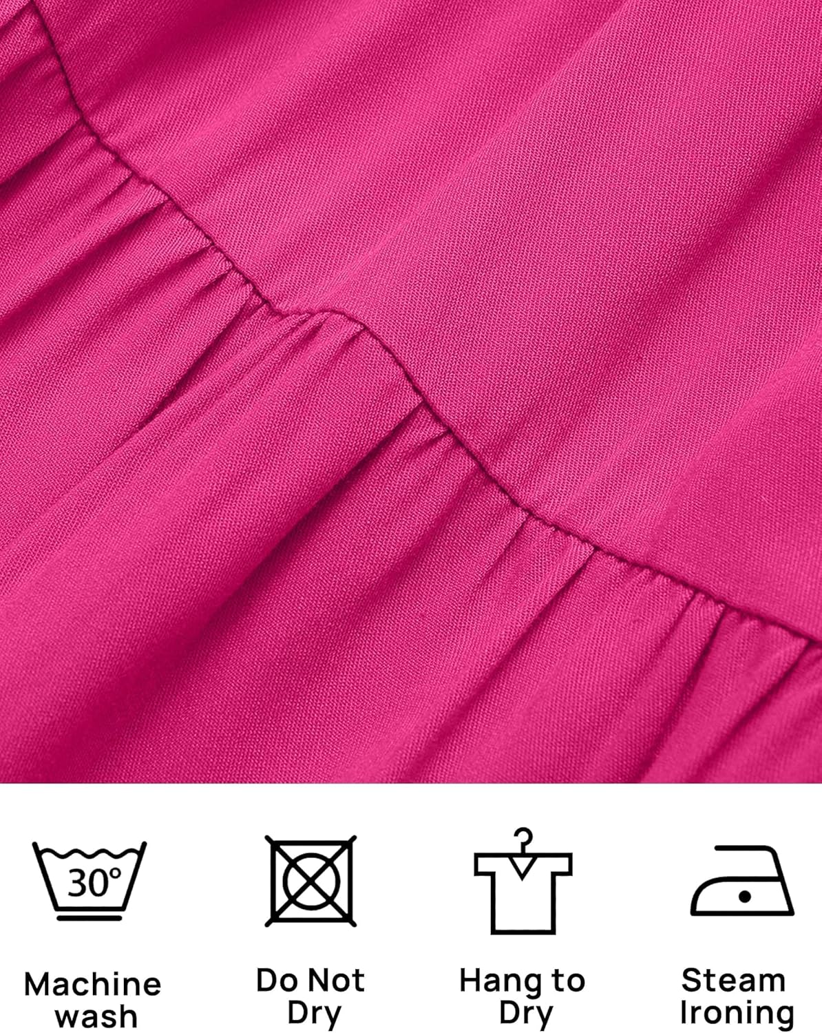 ZESICA Women's 2025 Summer Casual Flutter Short Sleeve Crew Neck Smocked Elastic Waist Tiered Midi Dress