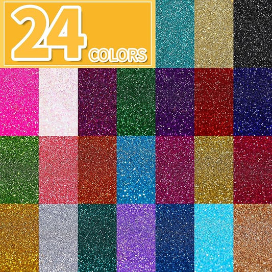 LEOBRO Fine Glitter, 24 Colors Glitter for Crafts, Resin, Nail Body, DIY Party Decorations