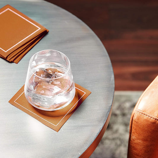 Five Star Napkins Luxury Cotton Cloth Cocktail Napkins - Bar Napkins, Party Napkins, Beverage Napkins, Events, Holiday, Wedding, Birthday, Parties - 4.5" x 4.5" - Disposable (50 x) Caramel