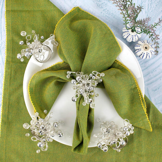Silver Napkin Rings Set of 12 - Elegant Napkin Rings Sturdy Metal Design | Easy to Clean, Durable & Versatile for Table Settings, Special Occasion & Gift Giving Ideas - ALPHA Living HOME