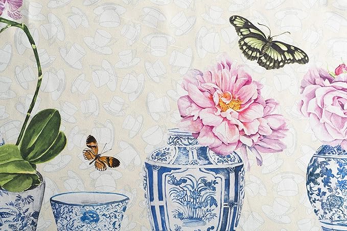 Maison d' Hermine Table Cloth Rectangle Table 100% Cotton 70 x 120 Inches Tablecloth Reusable Decorative for Dining Room Farmhouse Home Valentines Day Decorations Spring Summer - Canton