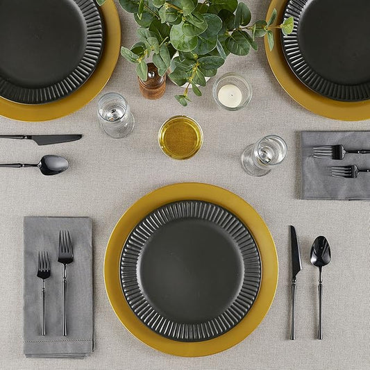 13'' Party Chargers Large Plates & Platters Great for Elegant Party's Weddings Tableware Great for Serving dish Gold Pack of 6