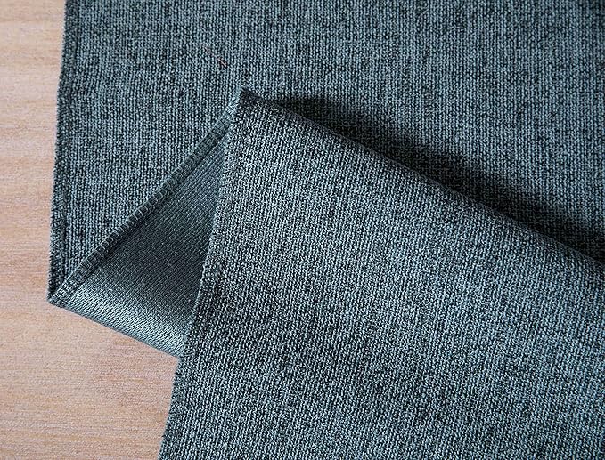 ZeeMart Blue Table Runners 90 Inches Long, Burlap Linen Style Rustic Farmhouse Table Runner, Long Boho Dining Table Runner, 13x90 Inches, Blue