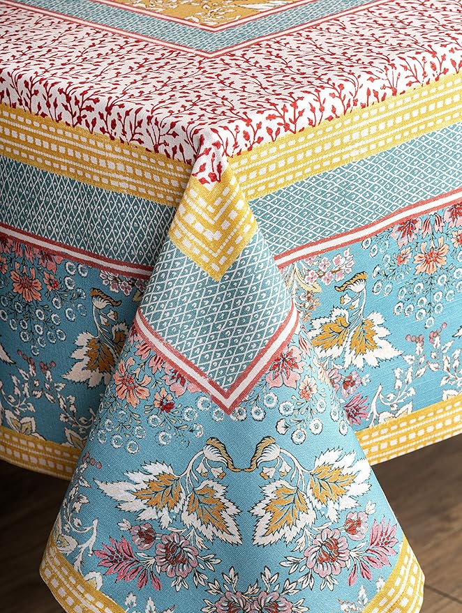 Maison d' Hermine Table Cloth Rectangle Table 100% Cotton 70 x 120 Inches Tablecloth Reusable Decorative for Dining Room Farmhouse Home Valentines Day Decorations Spring Summer - Marquise