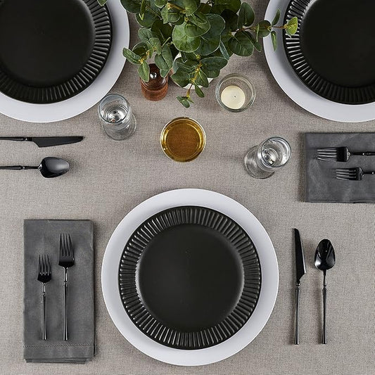 13'' Party Chargers Large Plates & Platters Great for Elegant Party's Weddings Tableware Great for Serving dish White Pack of 12