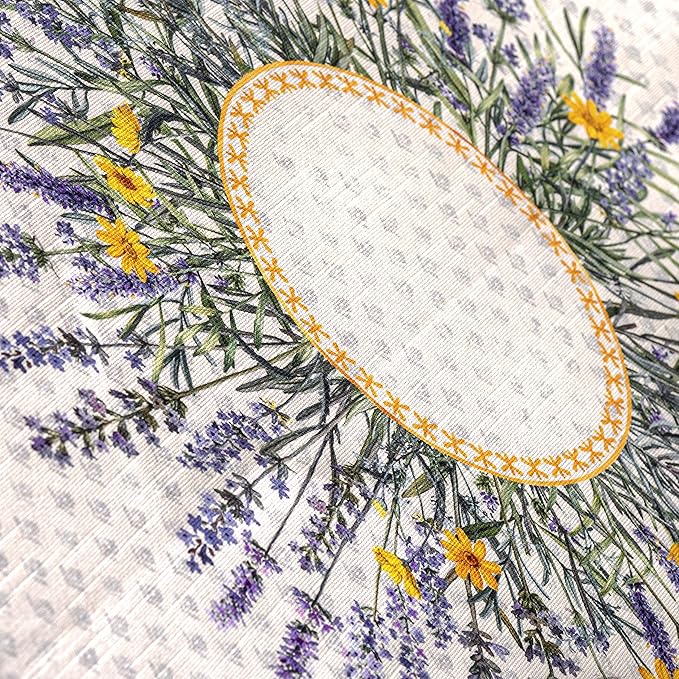 Maison d' Hermine Table Cloth Square Table 100% Cotton 54 x 54 Inches Tablecloth Reusable Decorative for Dining Room Farmhouse Home Valentines Day Decorations Spring Summer - Fanny Lavender
