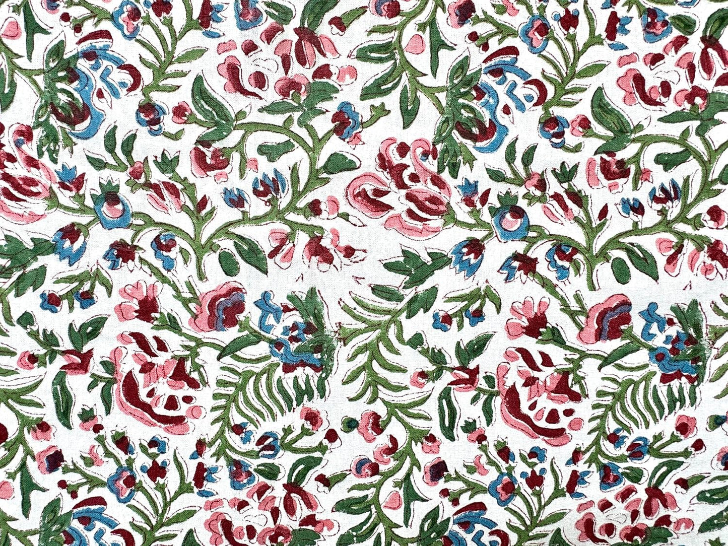 ATOSII Ambrosia 100% Cotton Rectangle Boho Spring Summer Tablecloth, Handblock Floral Table Cloth Linen for Kitchen Dining I Parties Wedding Outdoors Easter I 72 X 120 Inches I 10 Seater