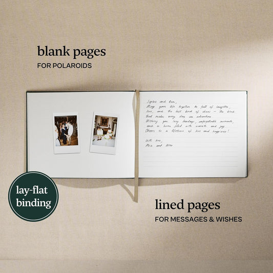 Kunitsa Co. Wedding Guest Book - Blank Sign in Book for Special Occasions, Evergreen Cover