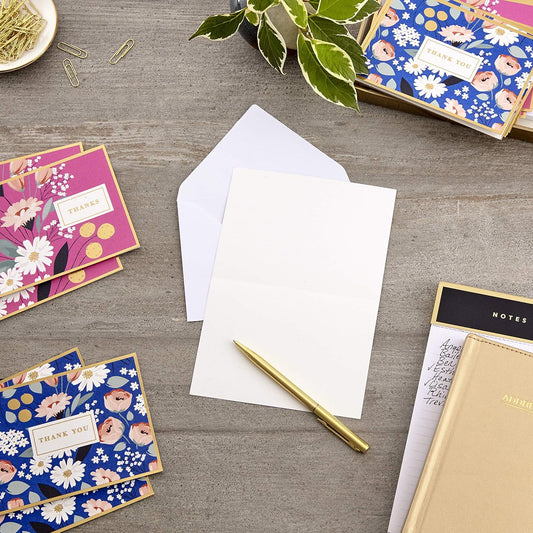 Hallmark Thank You Cards Assortment, Pink and Blue Floral (50 Thank You Notes with Envelopes for Wedding, Bridal Shower, Baby Shower, Business, Graduation)