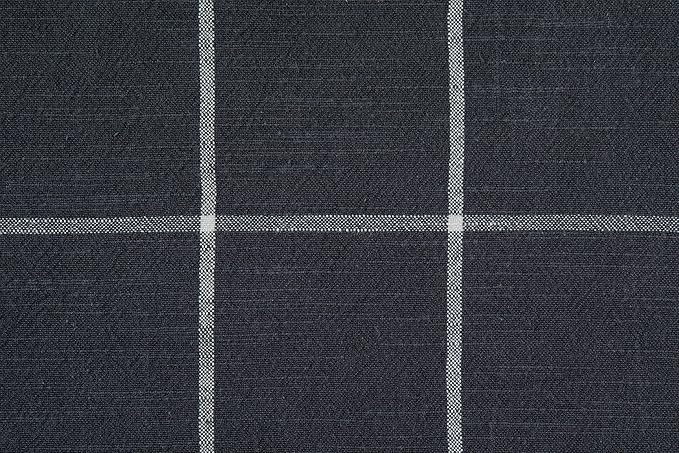 Sticky Toffee Cotton Table Runner 14x72 in – Gray Plaid Woven Table Décor for Kitchen or Dining Room, Farmhouse Style, Oeko-Tex Cotton