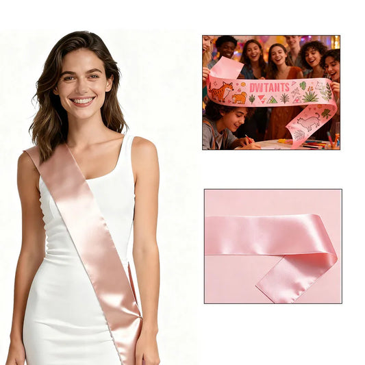 1 Piece Blank Satin Sash Plain Sash Party Event Diy Your Own Sash Wedding Bachelorette Party Bridal Shower Birthday Party Favors