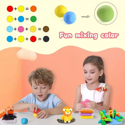 Children Ultra Light Clay DIY Set 36 Colors Super Soft Air Dry Modeling Clay for DIY Toys Kindergarten Child Fun Art Supplies