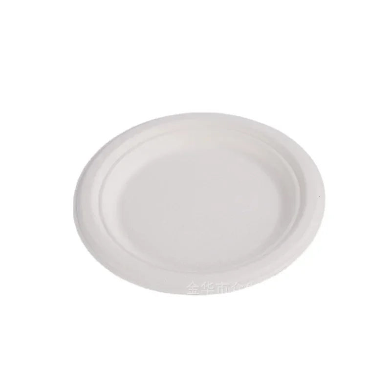 50/100pcs 16CM Organic Disposable Plates Cutlery for Barbecue Cake Pan Office Party Supplies Restaurant Supplies Birthday Party