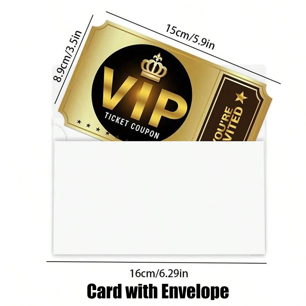 2/12/24Pcs Party Invitations Cards With Envelopes Theme Party Birthday Celebration Movie VIP Party Invitations
