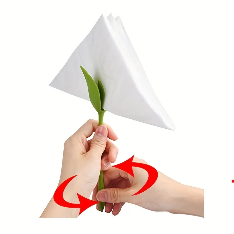 10 Elegant Floral Napkin Holders-Suitable for Weddings,Parties,Daily Table Centerpieces Decorations-Fashionable Napkin Holders
