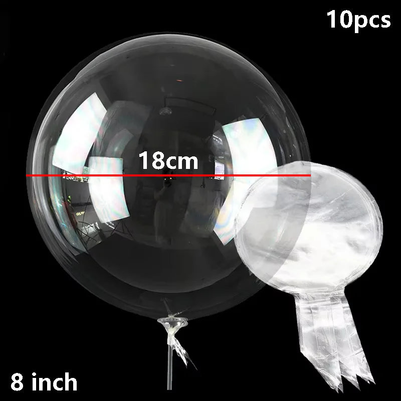 10pcs 10/16/18/20/24/36 inch Clear Bubble Balloons Large Transparent Bobo Balloons for Ramadan Wedding Birthday Party Decoration