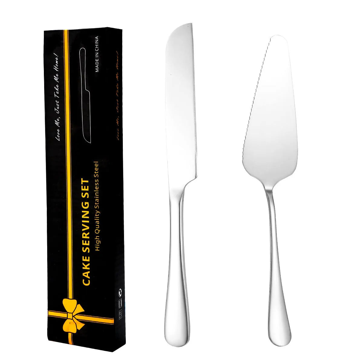 2Pcs Stainless Steel Cake Cutting Knife Shovel Cutlery Set Cake Pizza Dessert Spatula Tableware Wedding Birthday Party Supplies