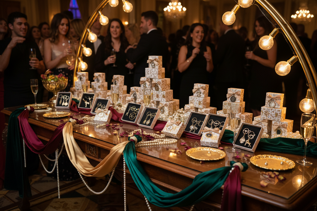 A professional party celebration featuring themed keychains, small gift boxes, and diy craft kits, by Joycraft.