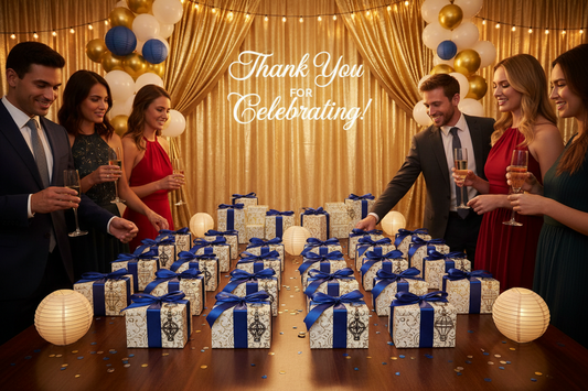 A professional party celebration featuring themed keychains, small gift boxes, and diy craft kits, by Joycraft.