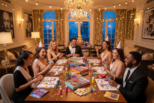 A professional home birthday party featuring diy craft kits, sashes, and tablecloths, by Joycraft.
