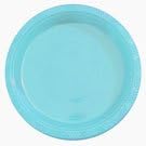 Exquisite Party Solids Light Blue Plastic Plates For Party Supplies 7" Light Blue Disposable Plates Heavy Duty 50 Pcs Plastic Dinnerware Sets Heavy Duty 350 GSM Disposable Dinnerware Set