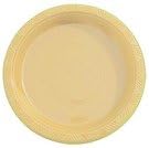 Exquisite Party Solids Ivory Plastic Plates For Party Supplies 7" Ivory Disposable Plates Heavy Duty 50 Pcs Plastic Dinnerware Sets Heavy Duty 350 GSM Disposable Dinnerware Set