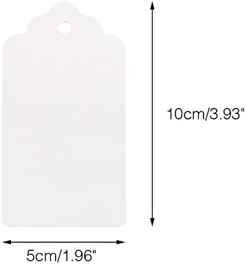 G2PLUS White Gift Tags with String, 2'' x 4'' Paper Gift Tag, 100PCS Rectangle Blank Tags with Holes for Arts and Crafts, Wedding,Holiday,Christmas Gift Wrapping, Party Decor
